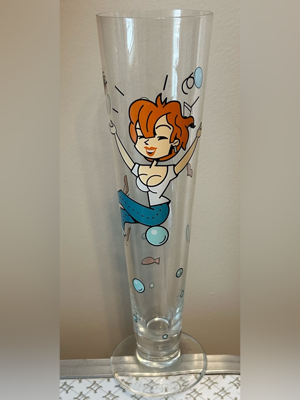 Ritzenhoff Eugen U Fleckenstein 2004 Pilsner Beer Glass Cartoon Barware Germany